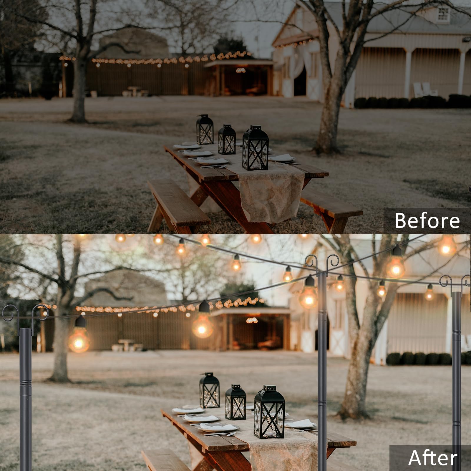 Oliynedy 2-pack makes outdoor setup quick for patios or weddings.