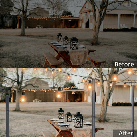 Oliynedy 2-pack makes outdoor setup quick for patios or weddings.