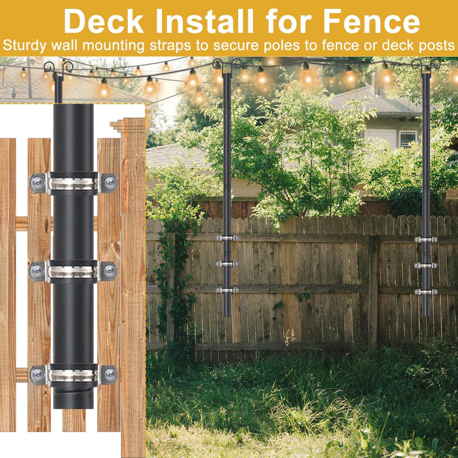 Oliynedy heavy-duty ground base keeps poles steady on concrete, wood, or stone.