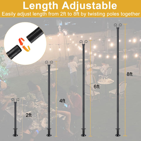 Oliynedy 1-5in diameter pole provides strong, stable outdoor support.