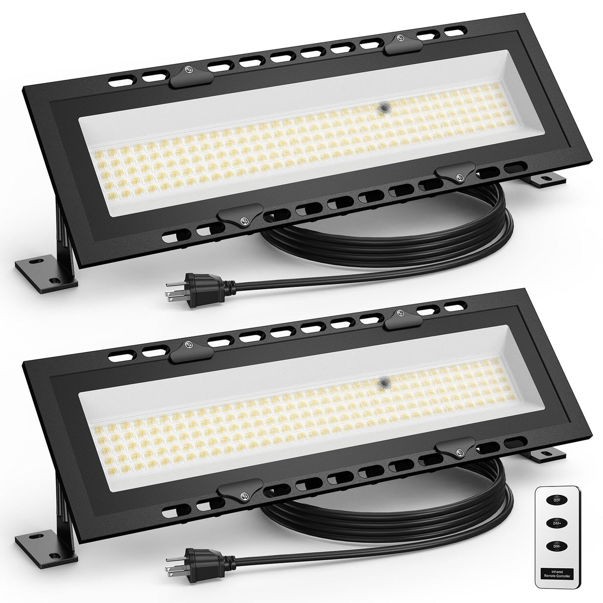 Ollcuz 120W LED shop light with remote control for easy on/off