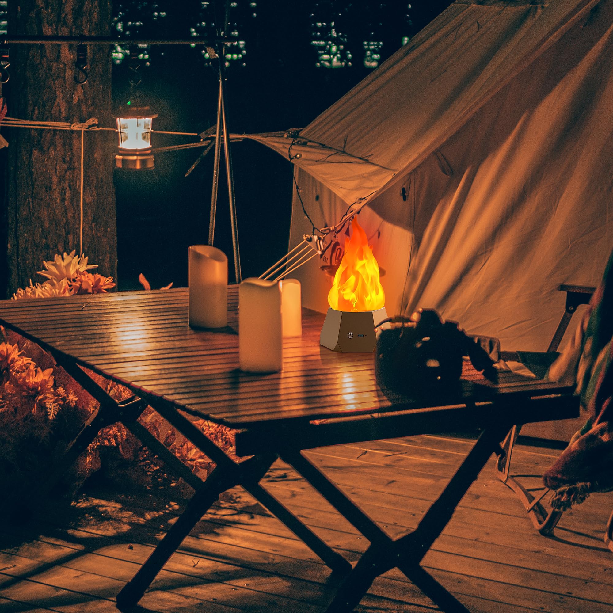 Ollcuz holiday decor flame adds festive glow to gatherings.