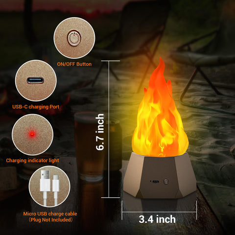Ollcuz LED flame light with three modes to suit moods and events.