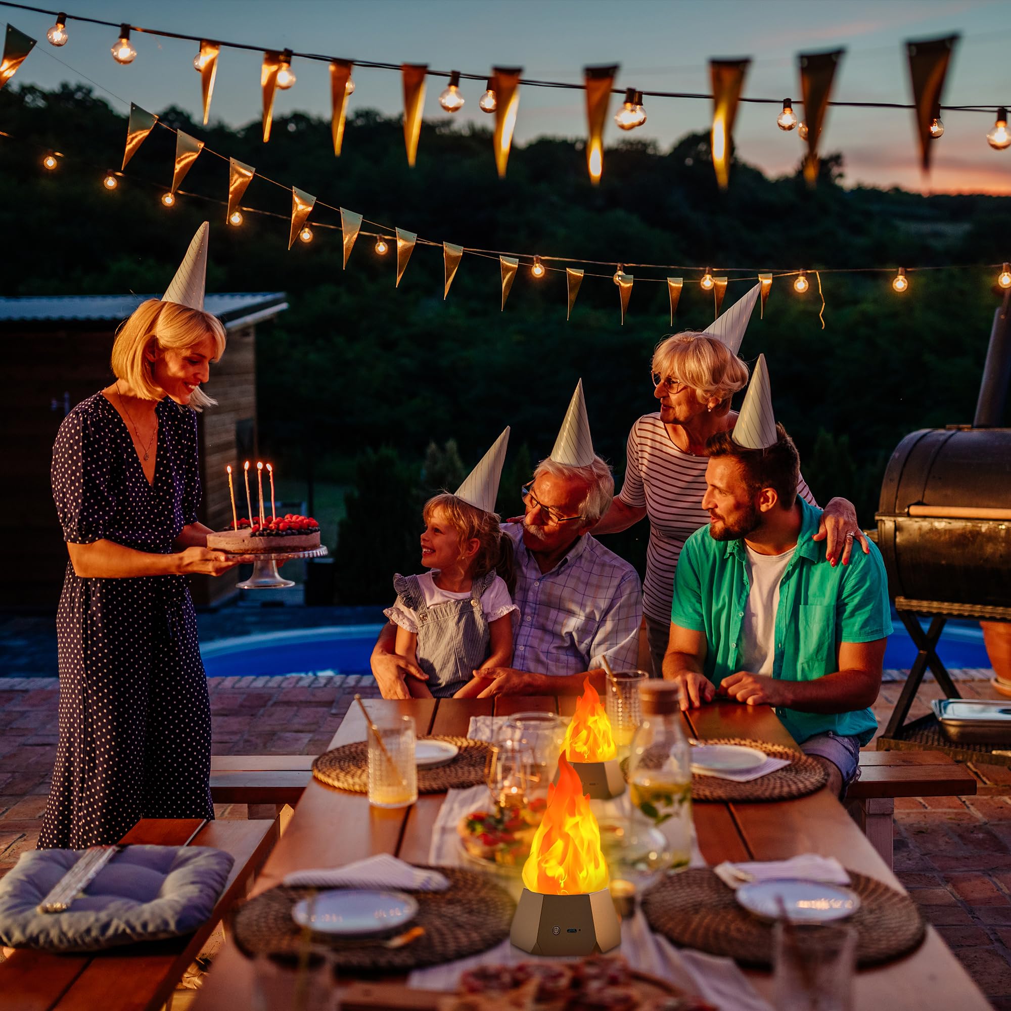 Ollcuz yard lantern glow raises outdoor evenings with style.