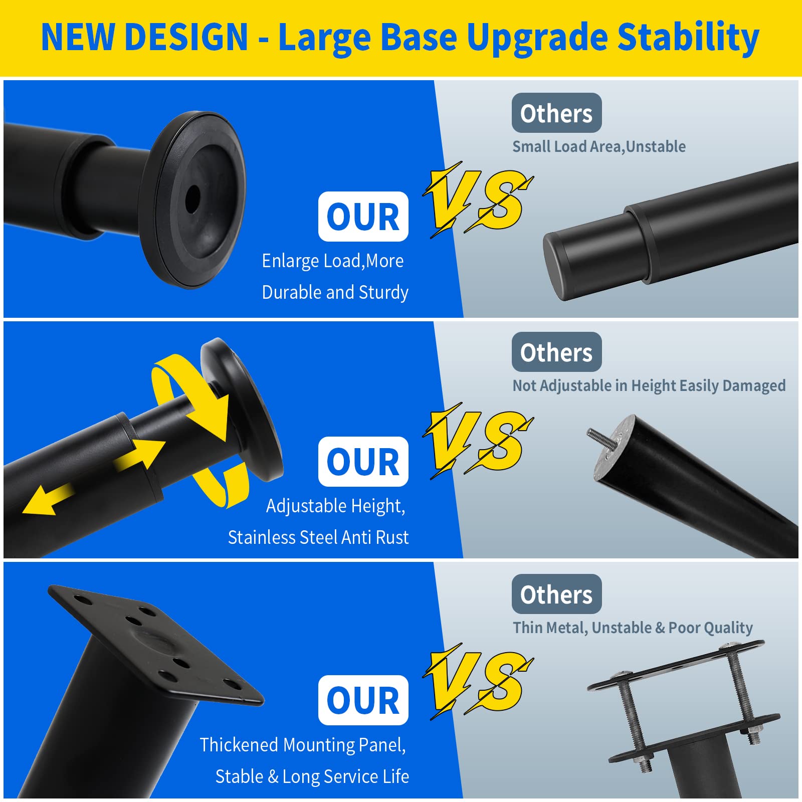 Olldag heavy-duty steel construction for durable furniture support.