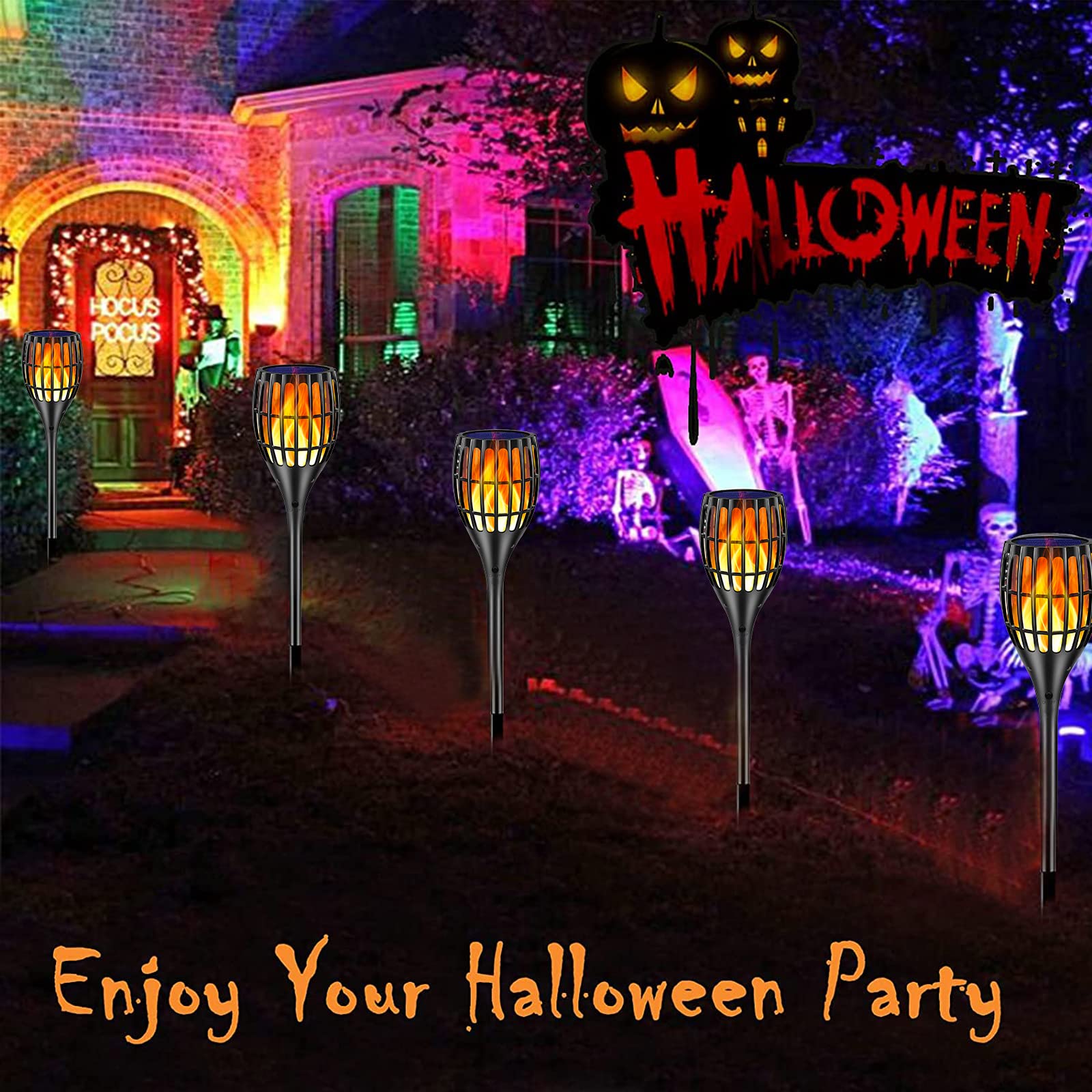Ollivage easy install flame torch for yards patios and events