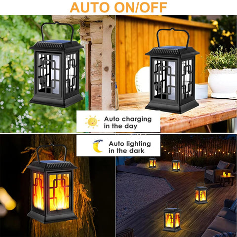 Ollivage solar lantern dual modes for dancing or steady glow at night.