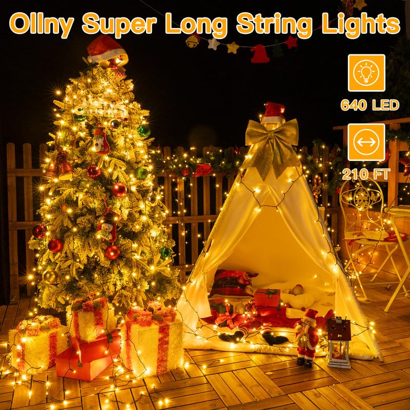 Ollny 640 LEDs color-changing lights create dynamic outdoor ambiance.