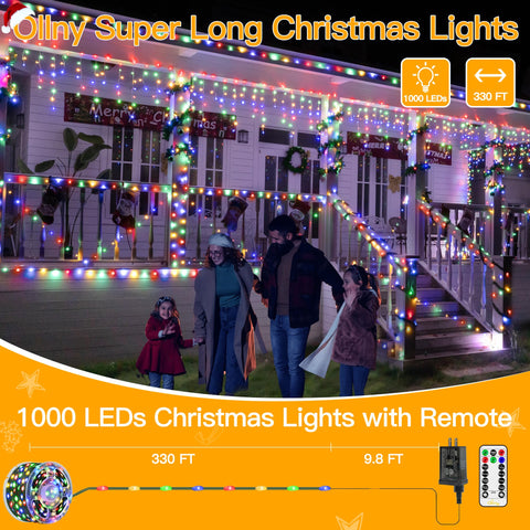Ollny IP67 waterproof lights ideal for outdoor rain and snow decorations.