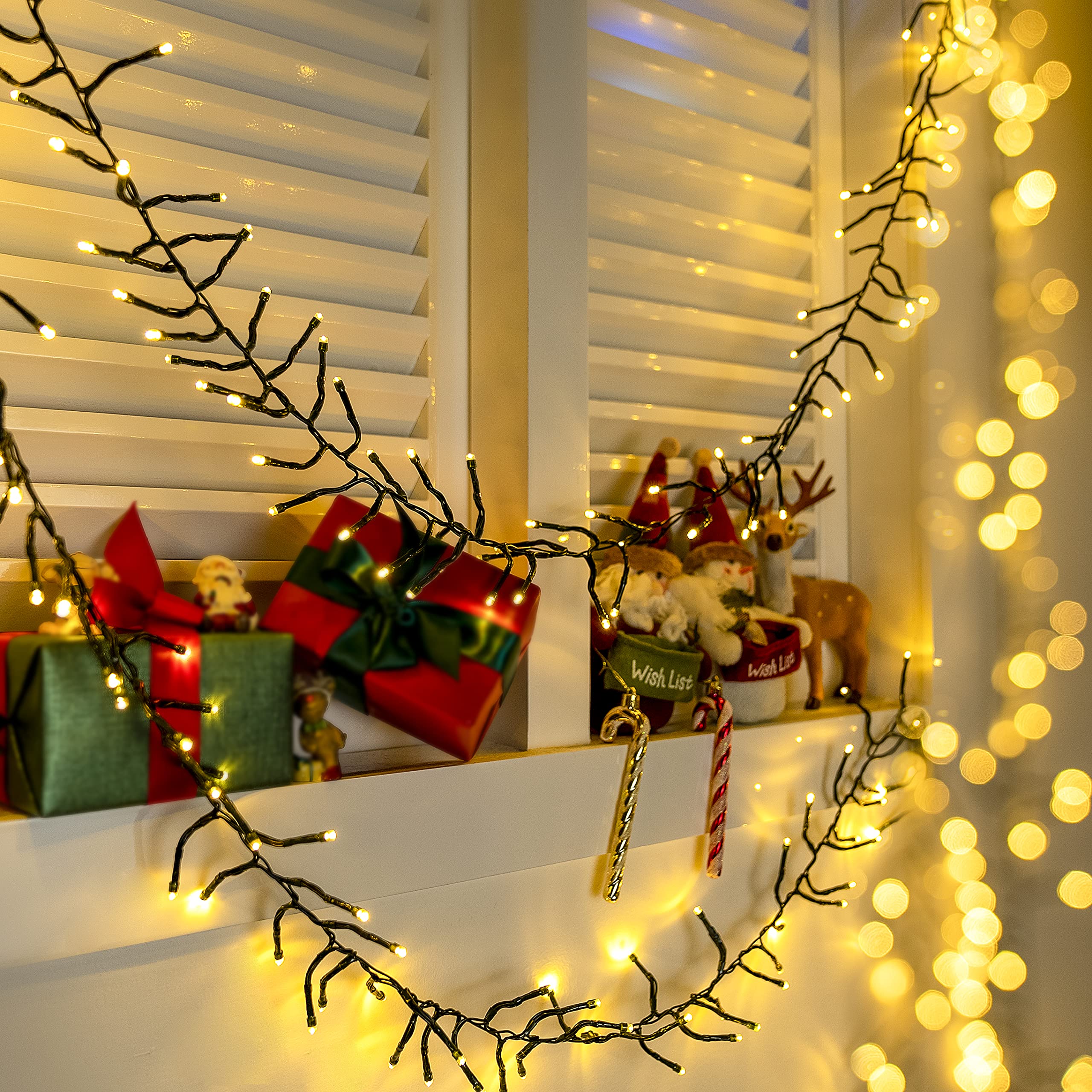 Ollny cluster lights perfect for decorating windows, stairs, or gazebo
