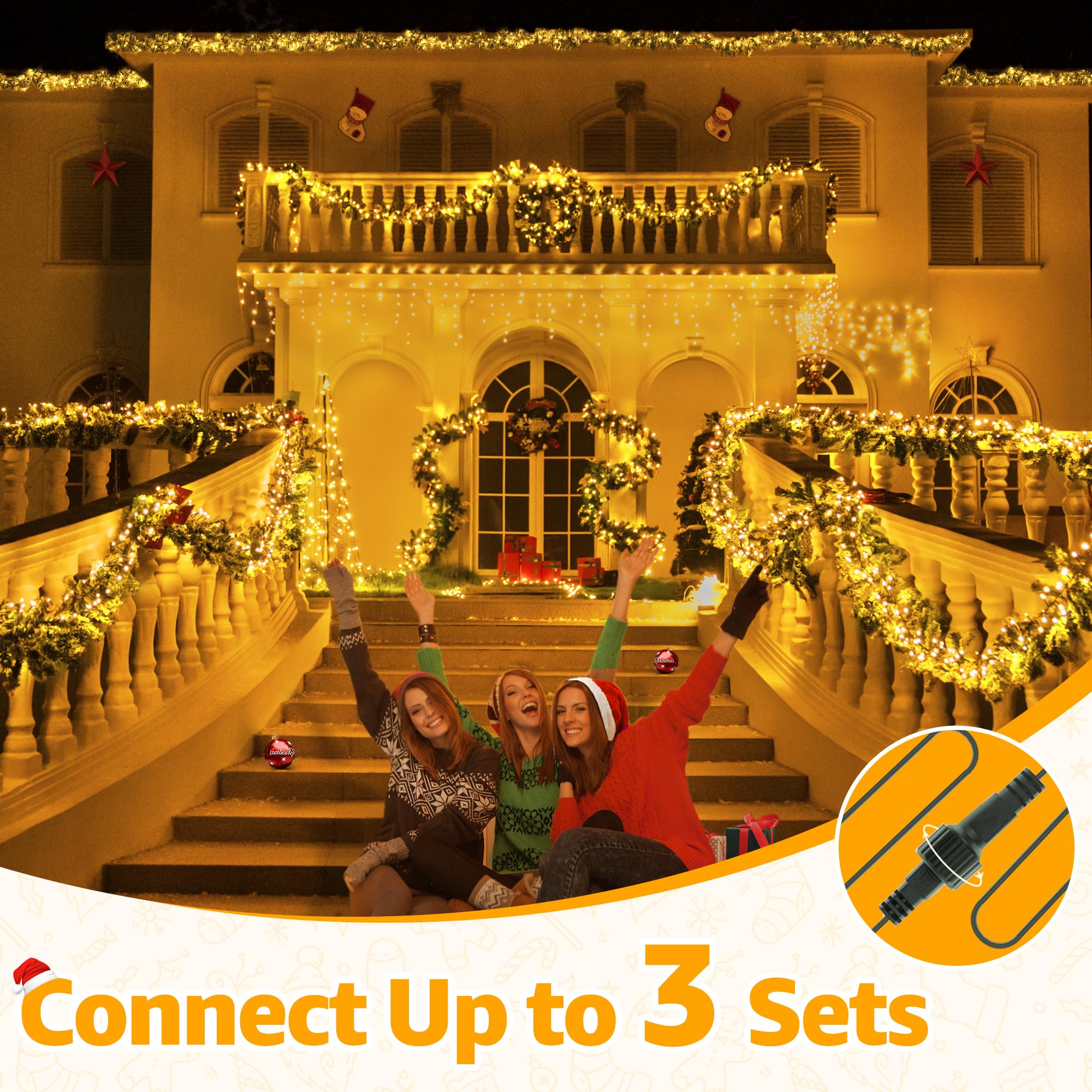 Ollny Cluster Lights remote control and timer for easy scheduling.