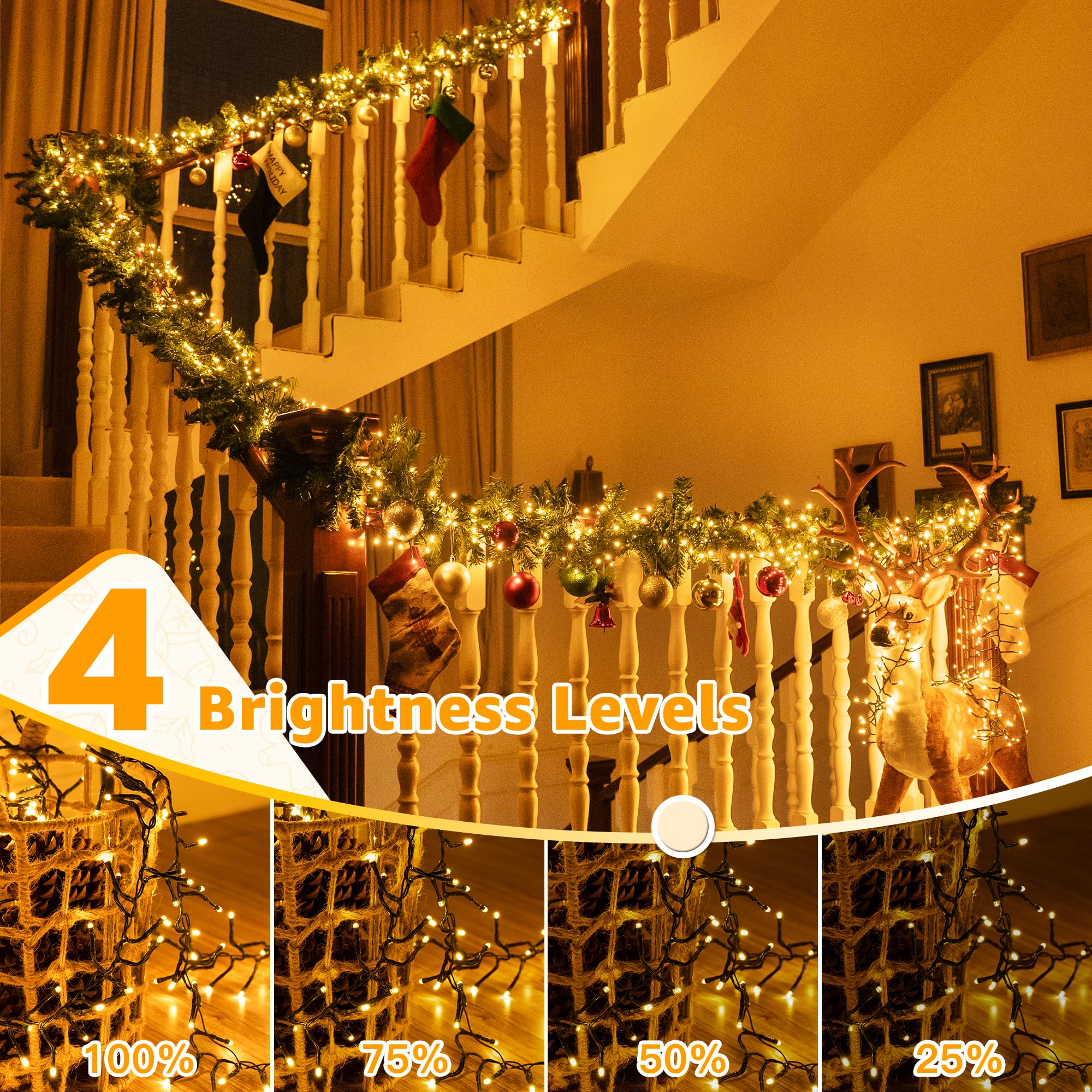 Ollny Cluster Lights UL-certified and safe to touch for family decorating.