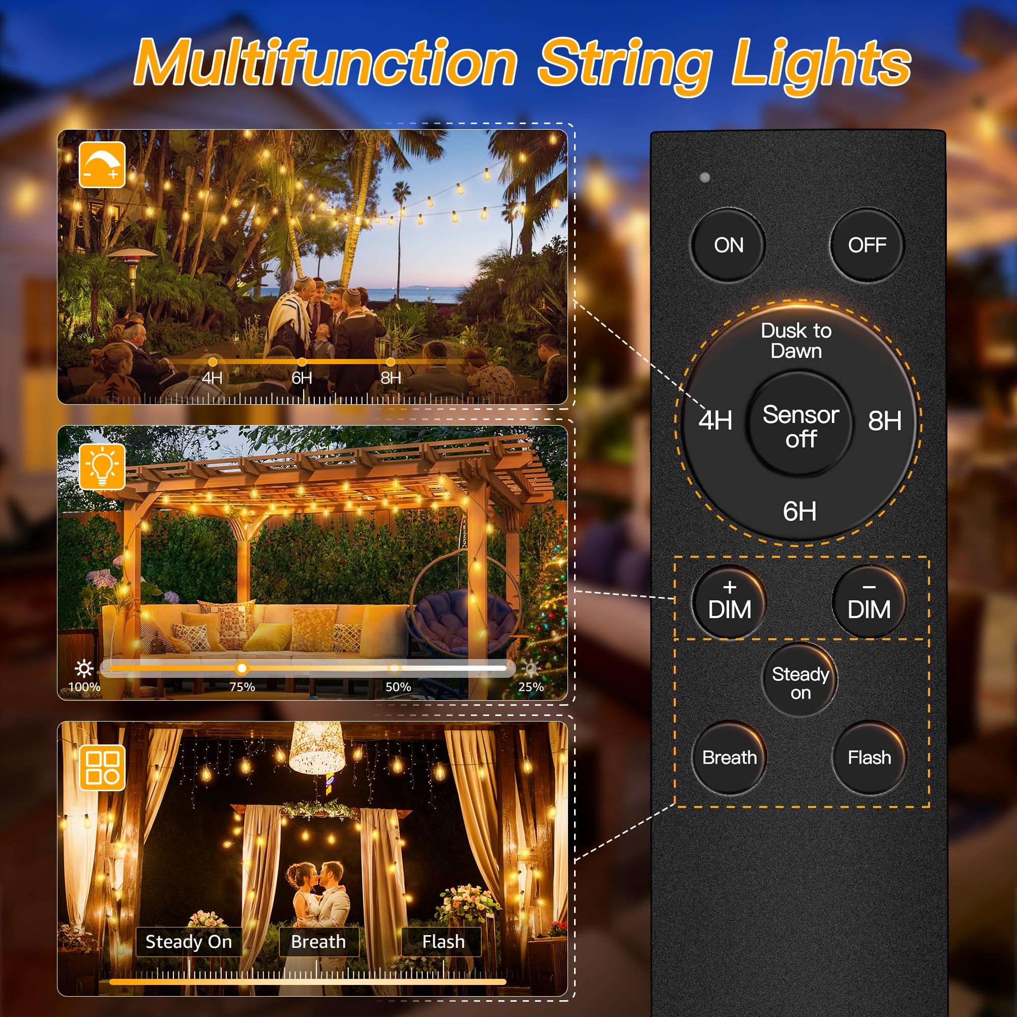 Ollny S11 spare bulb included ensures continuous outdoor ambiance.