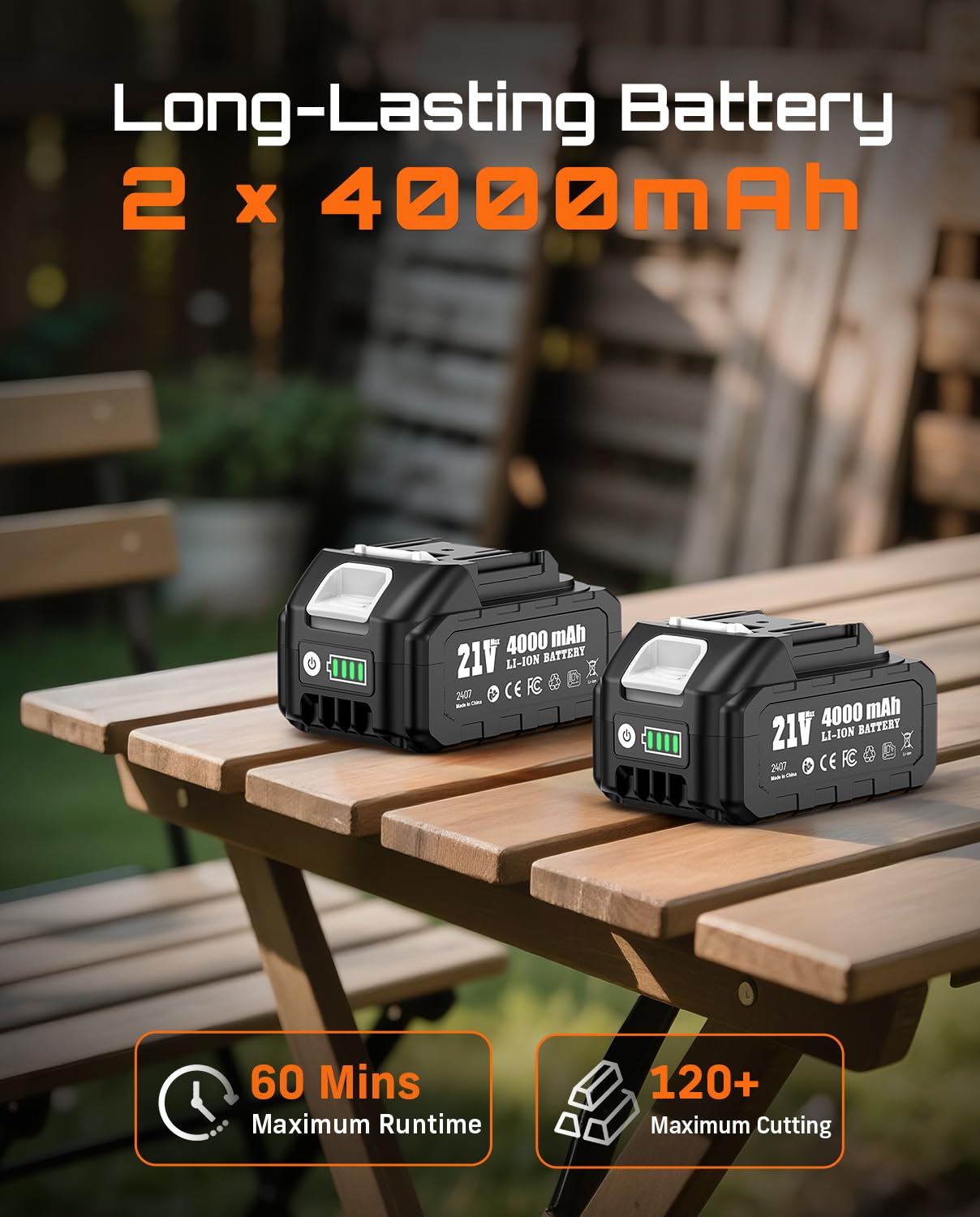 olmlmo 500W brushless motor delivers steady cutting power for demanding demolition and pruning tasks