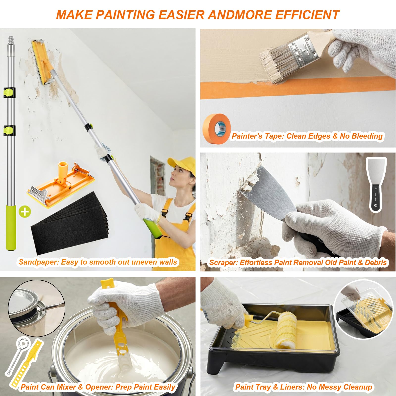 Olerqzer sandpaper holder integrated with the kit for quick prep.