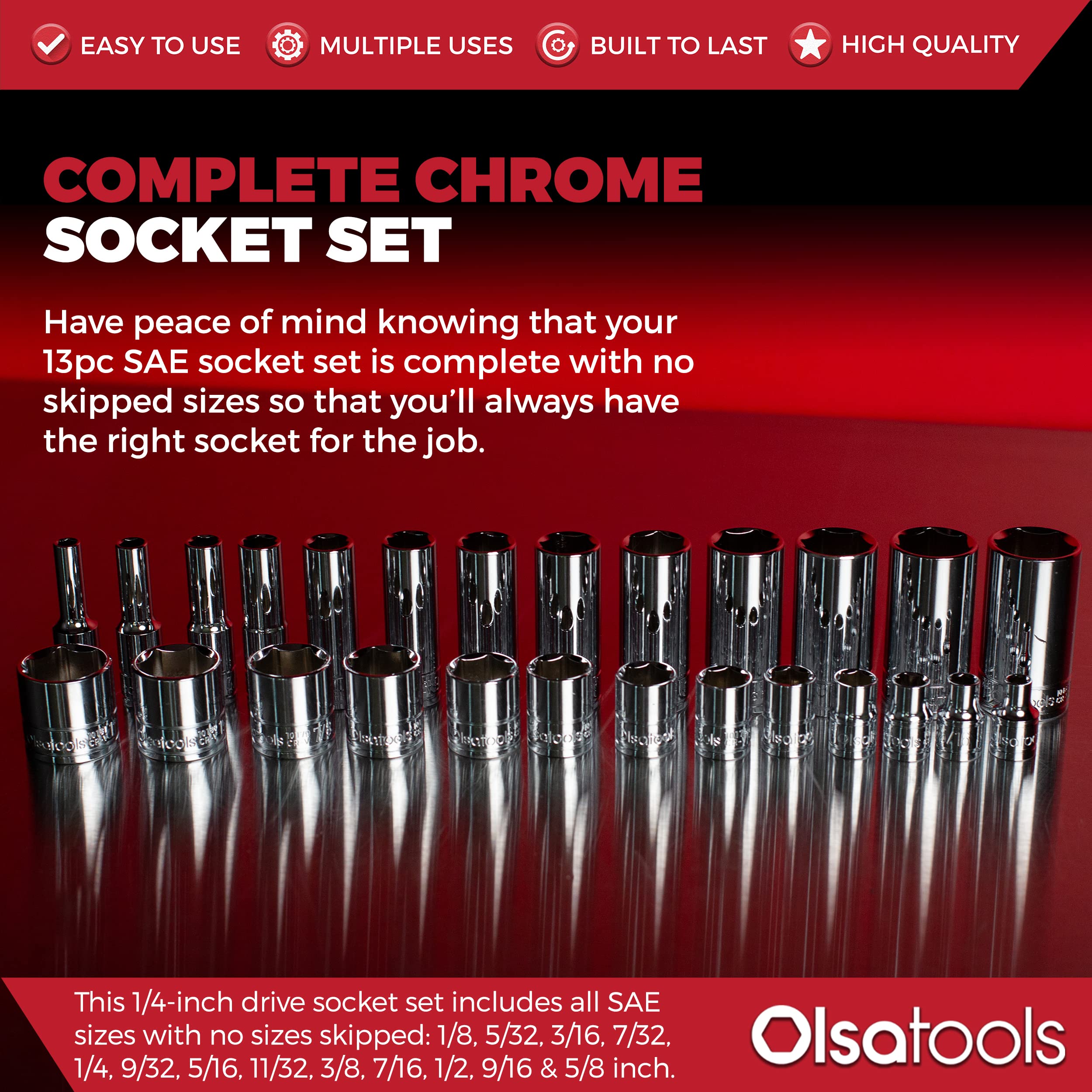 Close-up of Olsa Tools 6-point design providing strong grip and reduced rounding