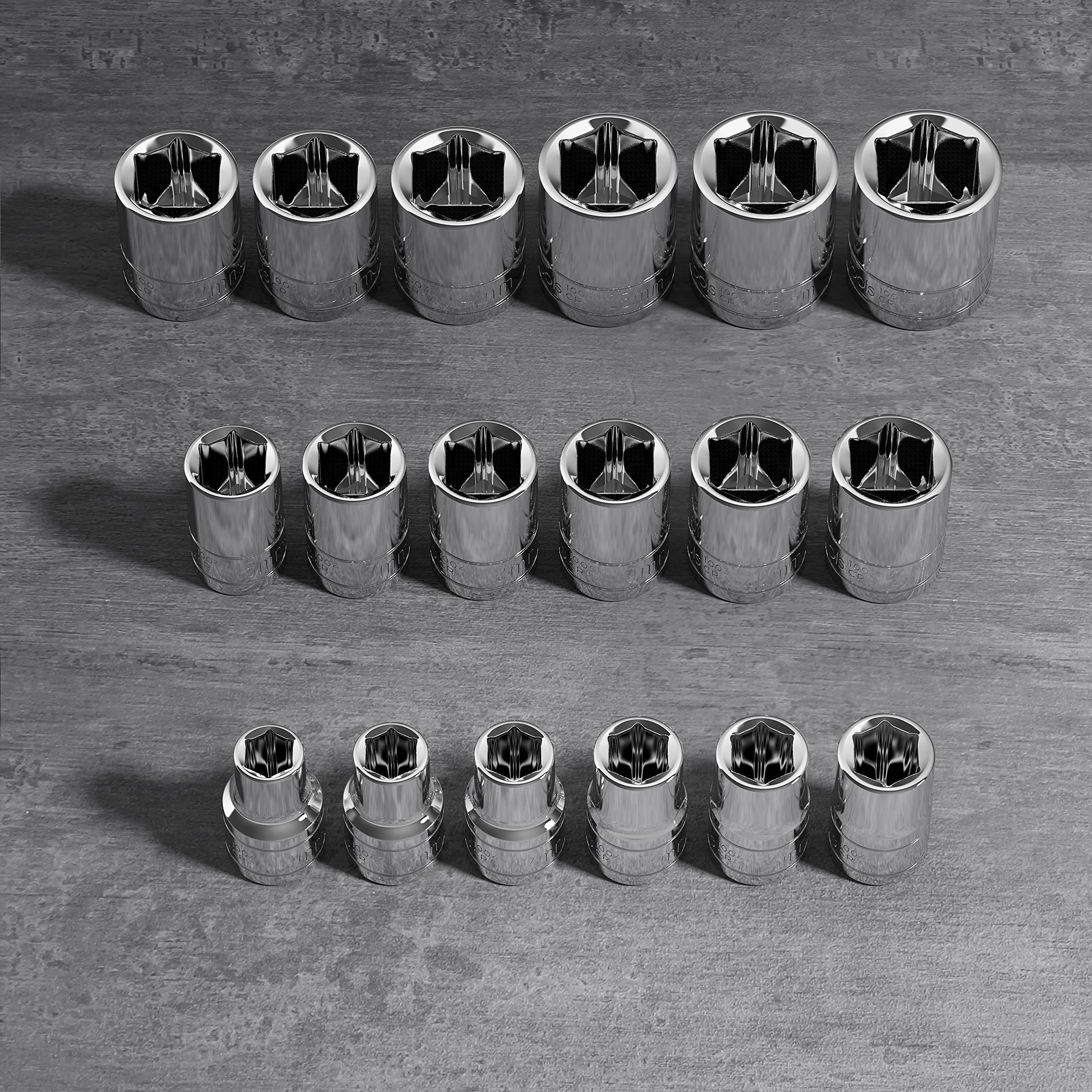 Olsa Tools compact storage case keeps sockets organized for quick access.