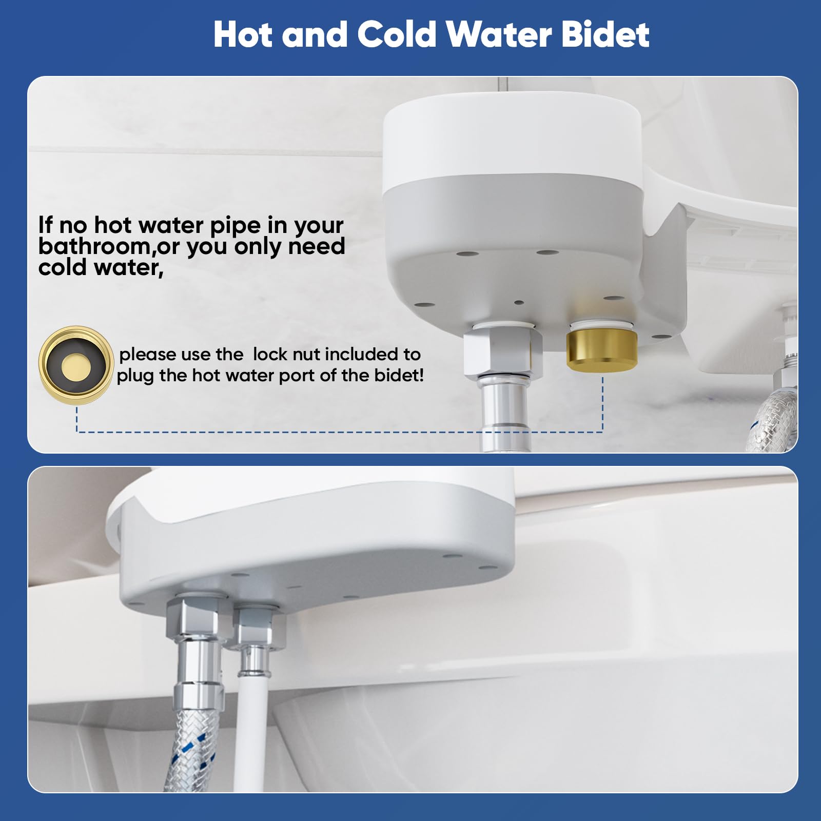 OLUFIA dedicated pipes enabling hot water connection and easy install.