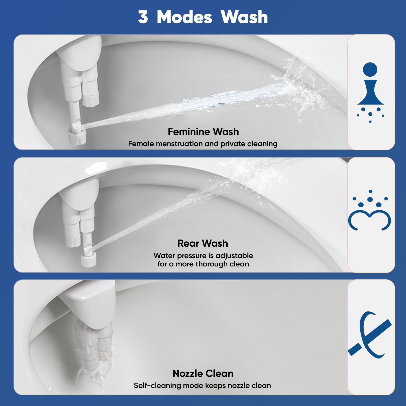 OLUFIA dual nozzles performing feminine wash for gentle cleansing.