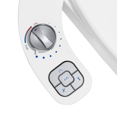 OLUFIA hot and cold bidet setup showing warm water capability and control.