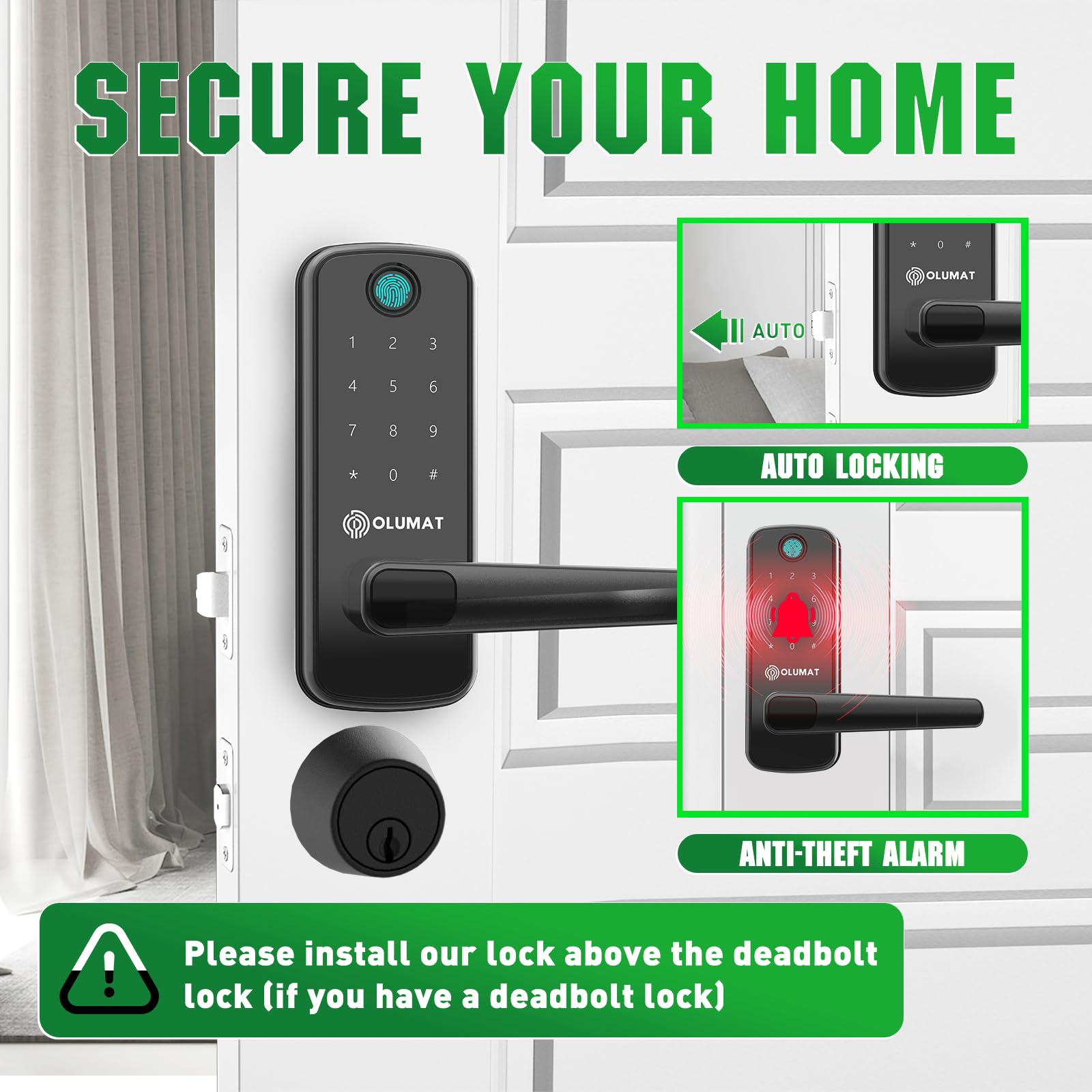 OLUMAT Alexa compatibility enables voice-controlled door access.