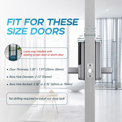 OLUMAT modern digital lock with handle elevates entry aesthetics.