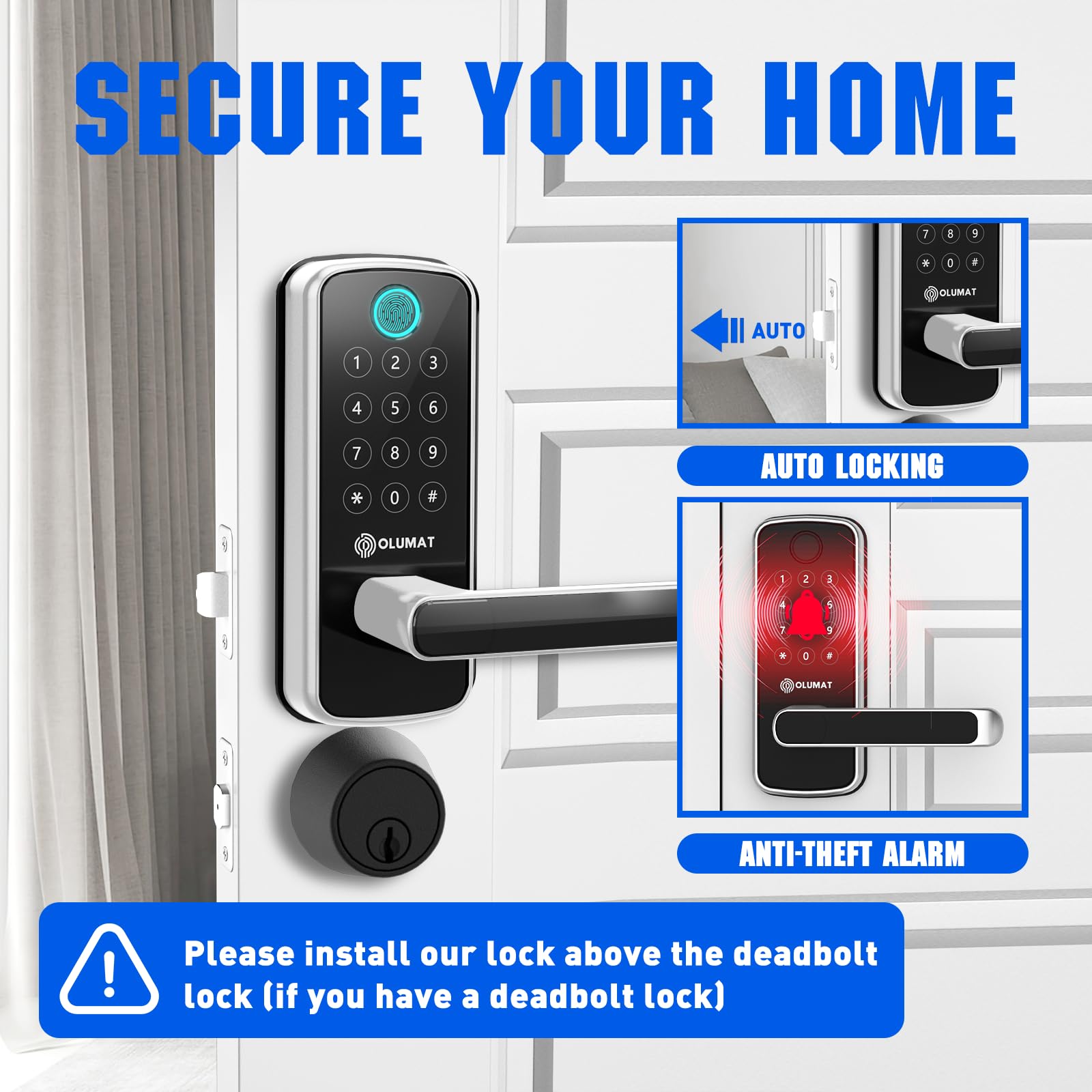 OLUMAT Smart Lock with physical key backup provides a trusted fallback