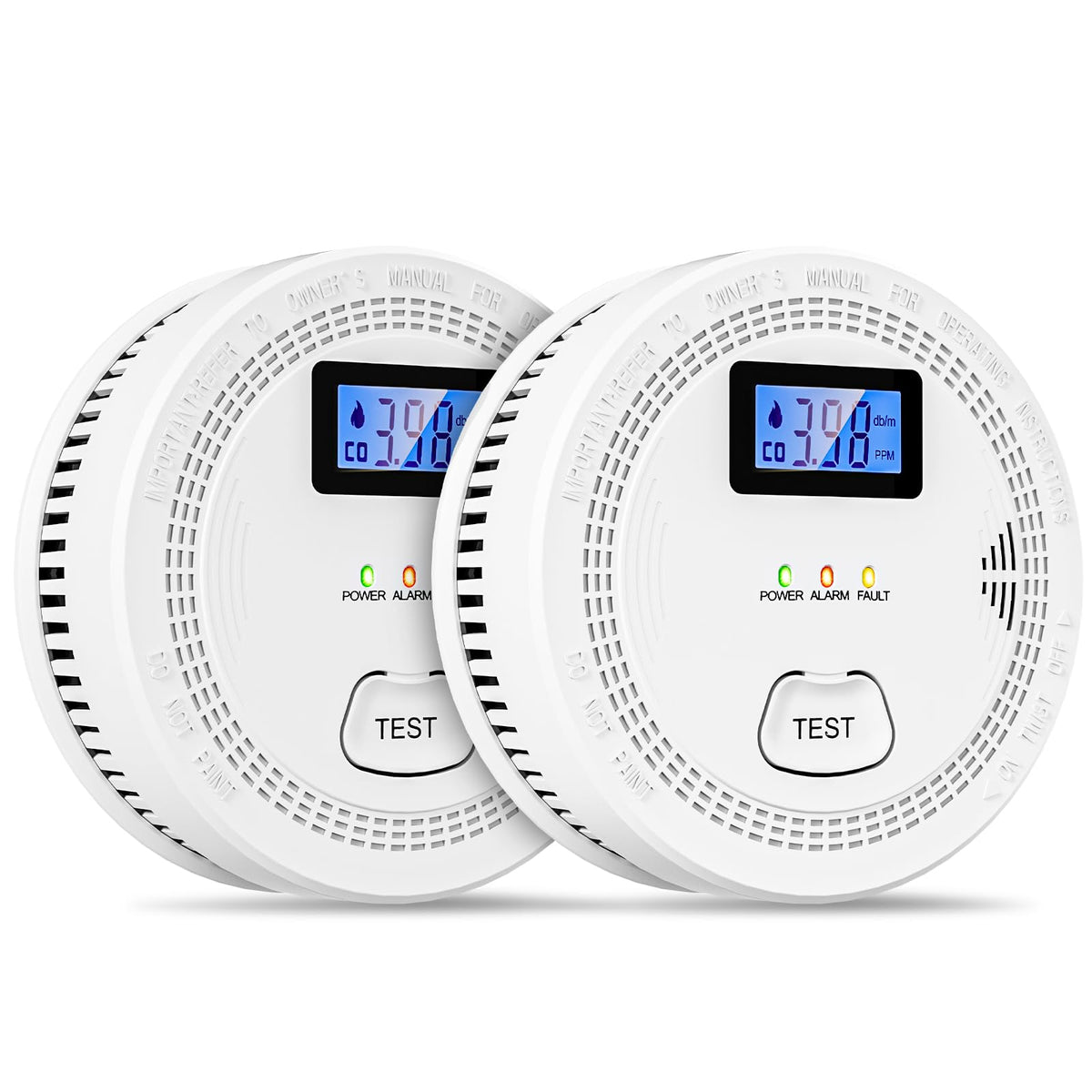 OLUNCLE 2-in-1 CO and smoke detector pack for comprehensive home safety.