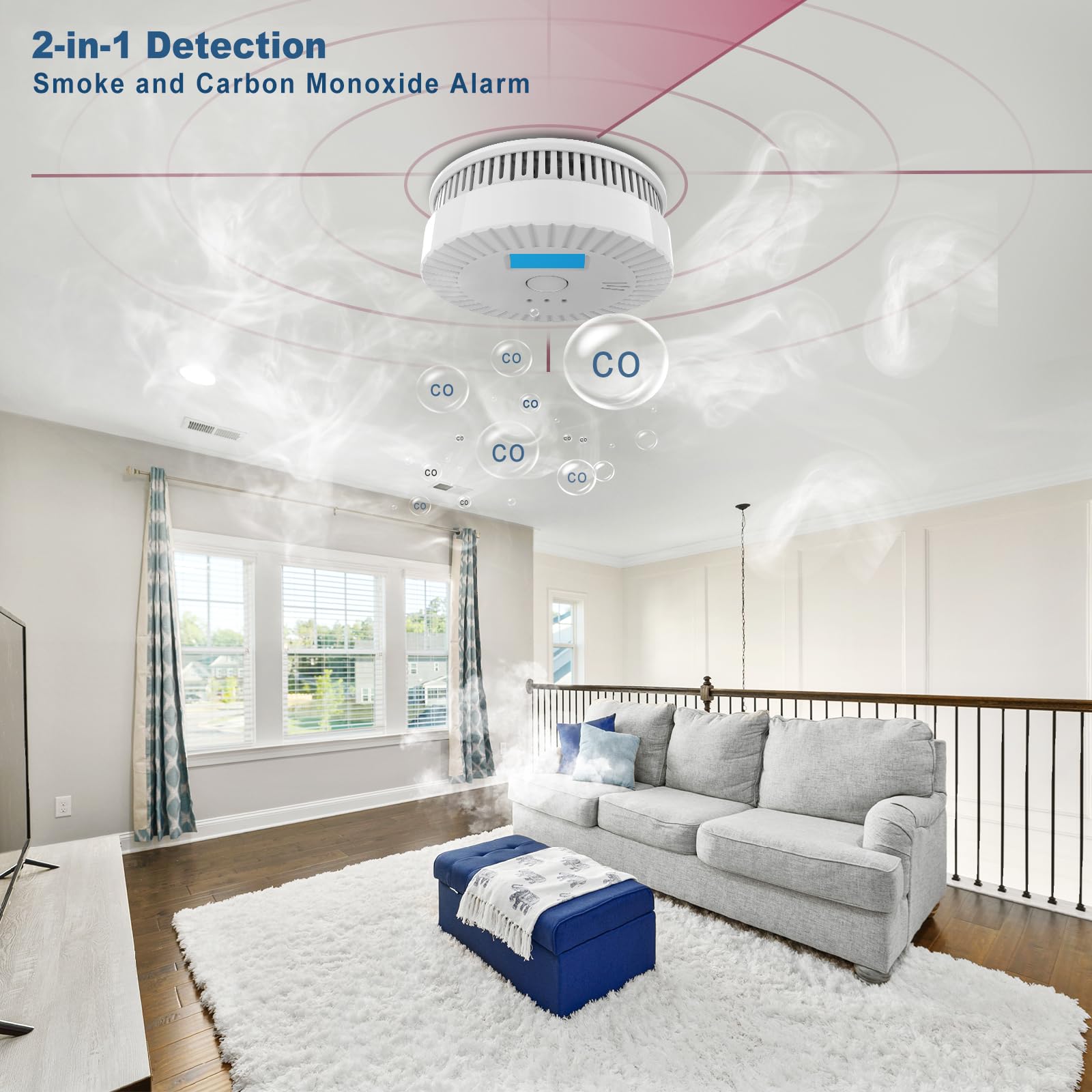 OLUNCLE 85 dB alarm ensures a loud alert to wake occupants.