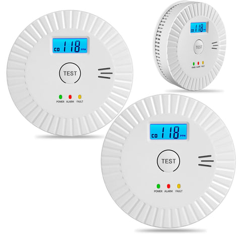OLUNCLE smoke and CO detector with large LCD display for real-time readings.