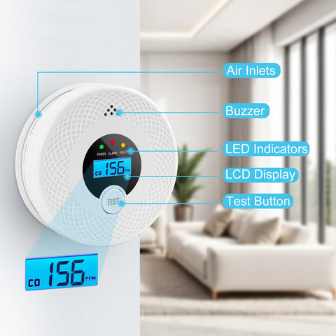 OLUNCLE detector test button enables quick system check.