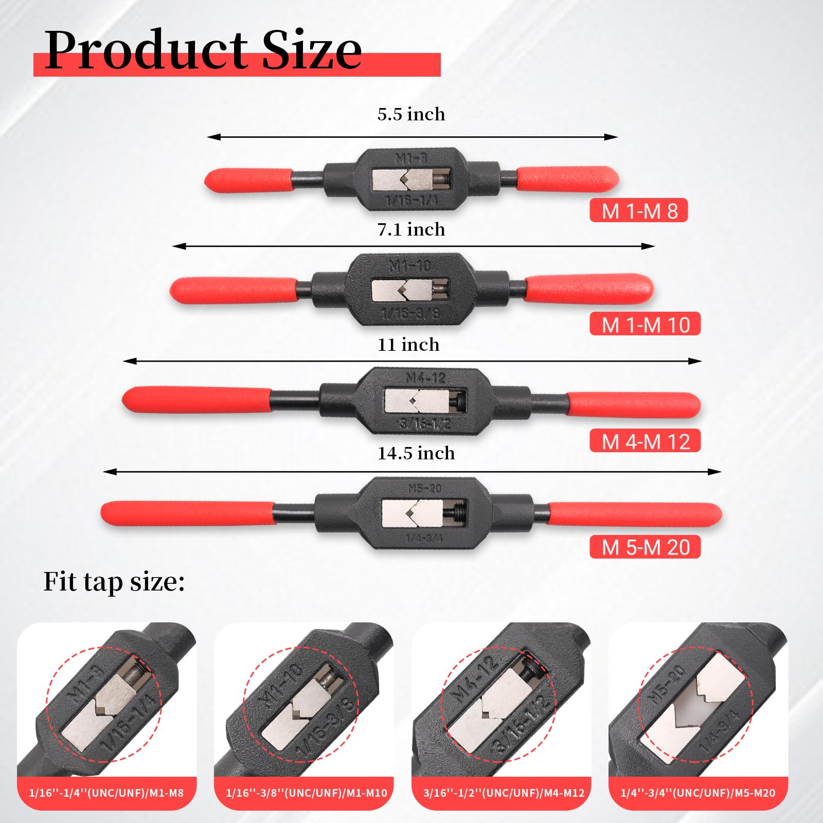 Olutacot adjustable-handle tap wrench demonstrates firm grip and reliable leverage.