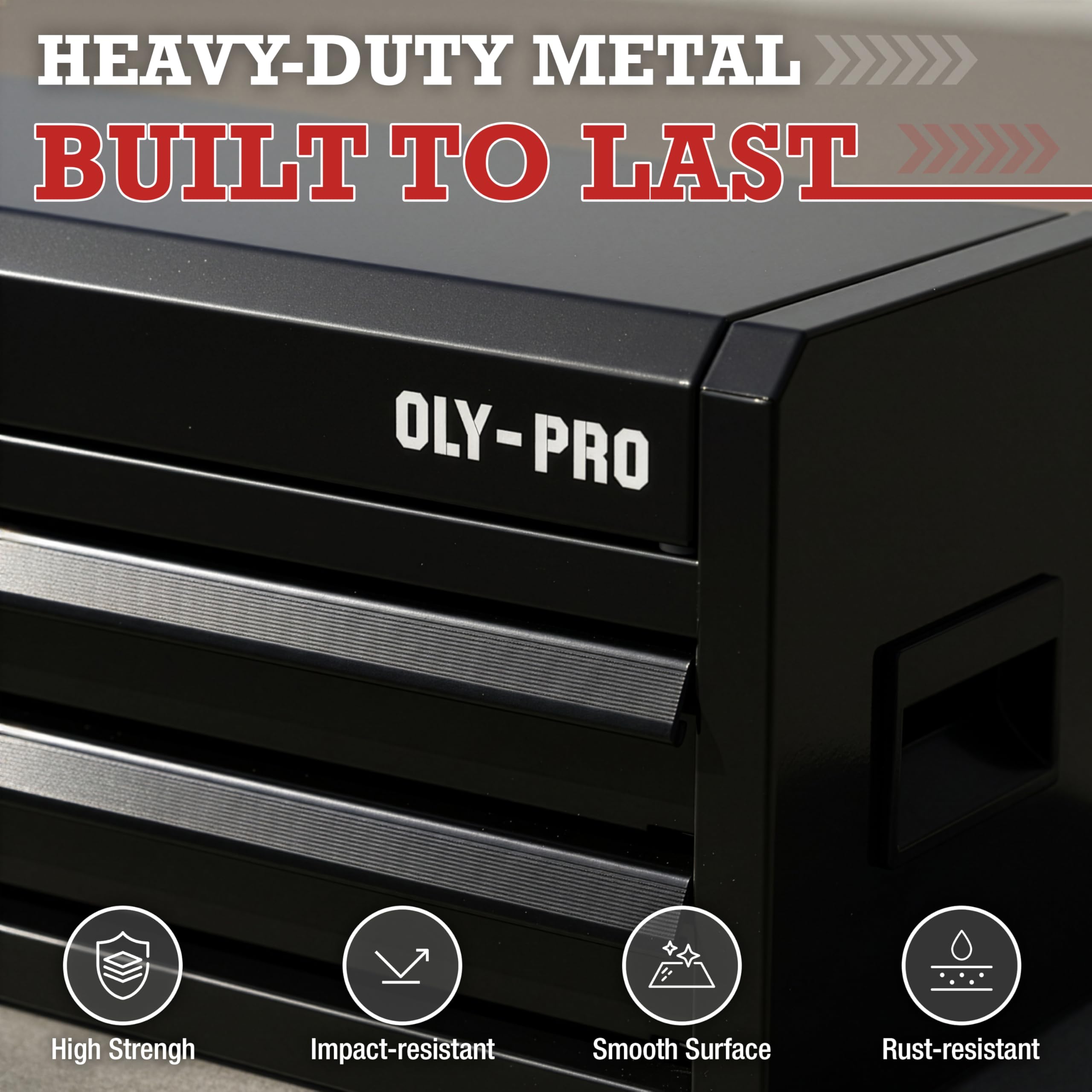 OLY-PRO Mini Toolbox compact design fits in garages, workshops, and closets.