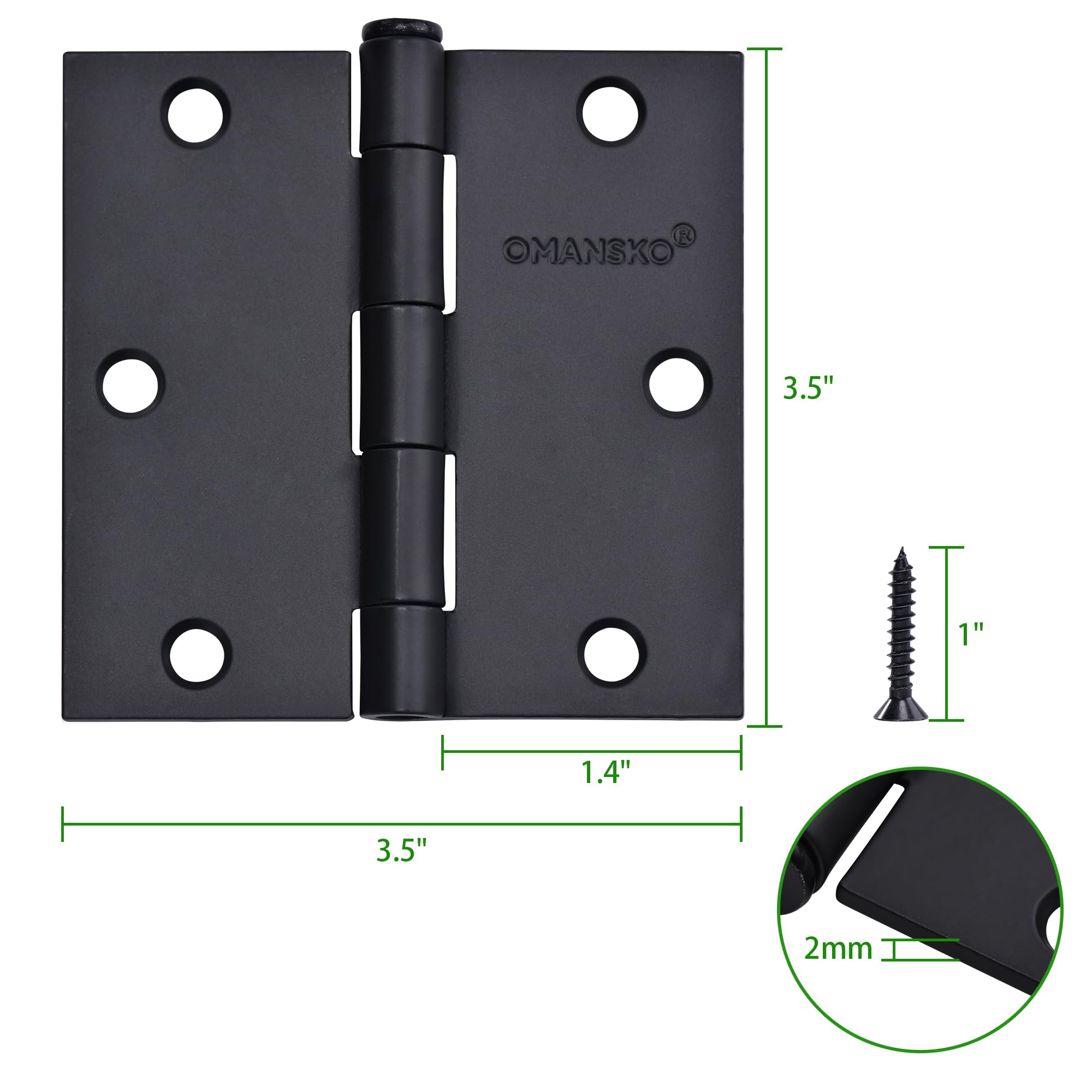 OMANSKO ball-bearing hinges ensure smooth, silent operation for daily use.