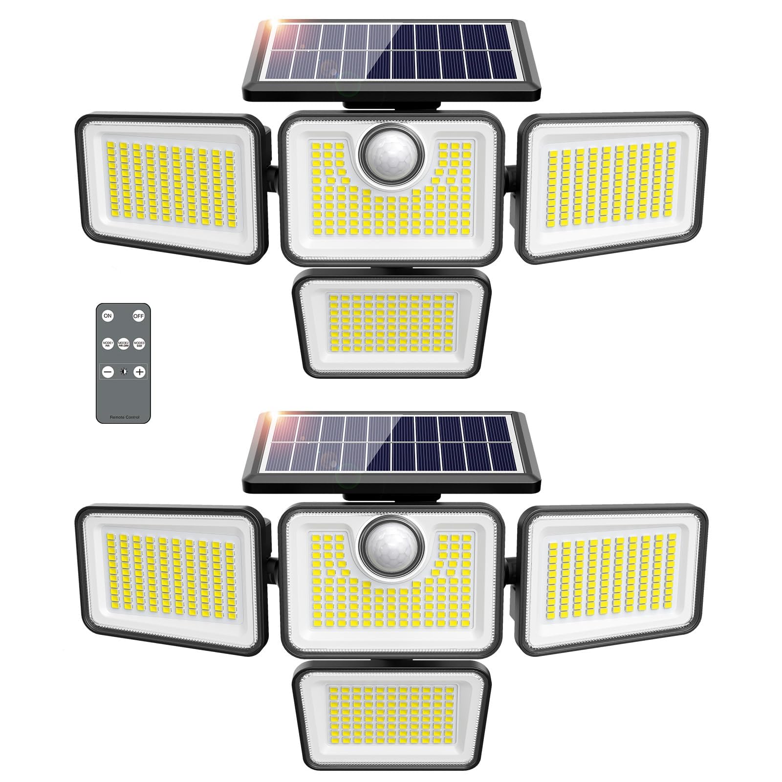 omibee 4500lm outdoor solar lights illuminate paths and yards at night