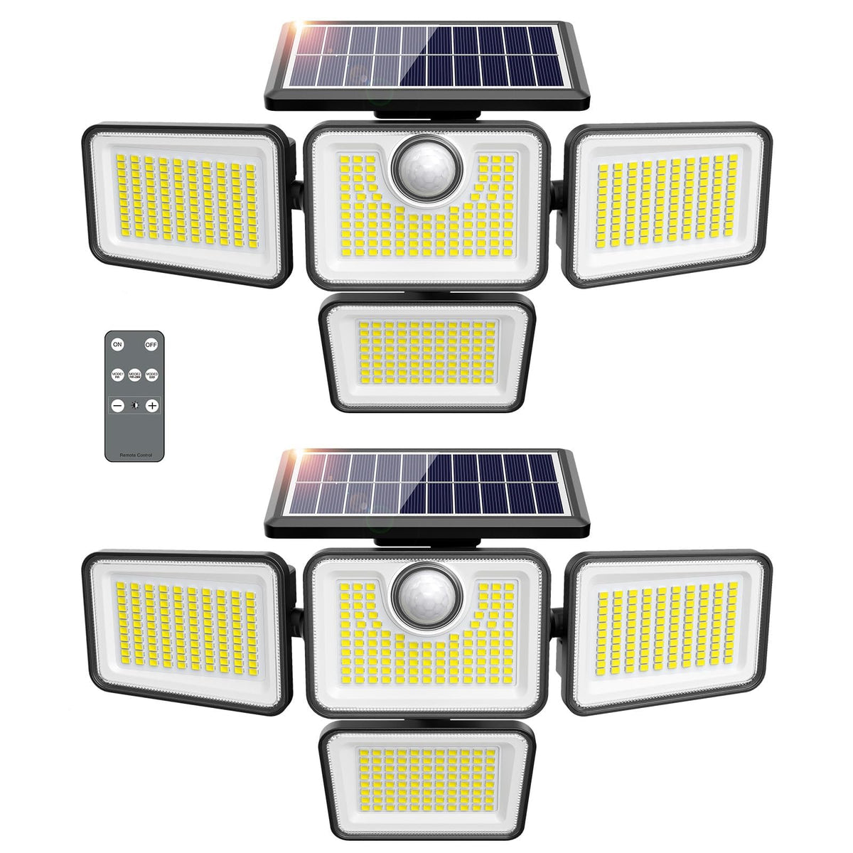 omibee 4500lm outdoor solar lights illuminate paths and yards at night