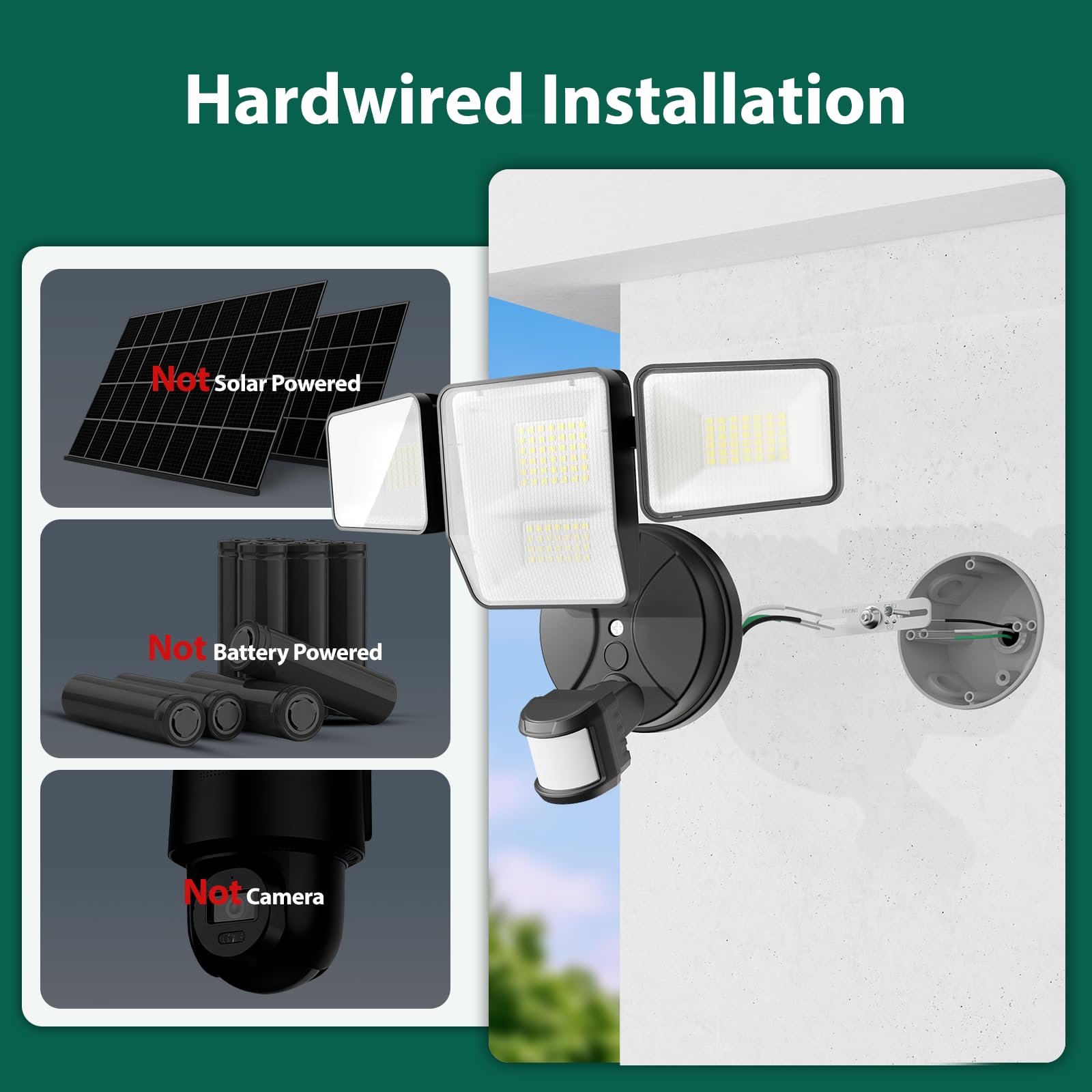 Omibee security light mounted on wall for quick installation and outdoor safety.
