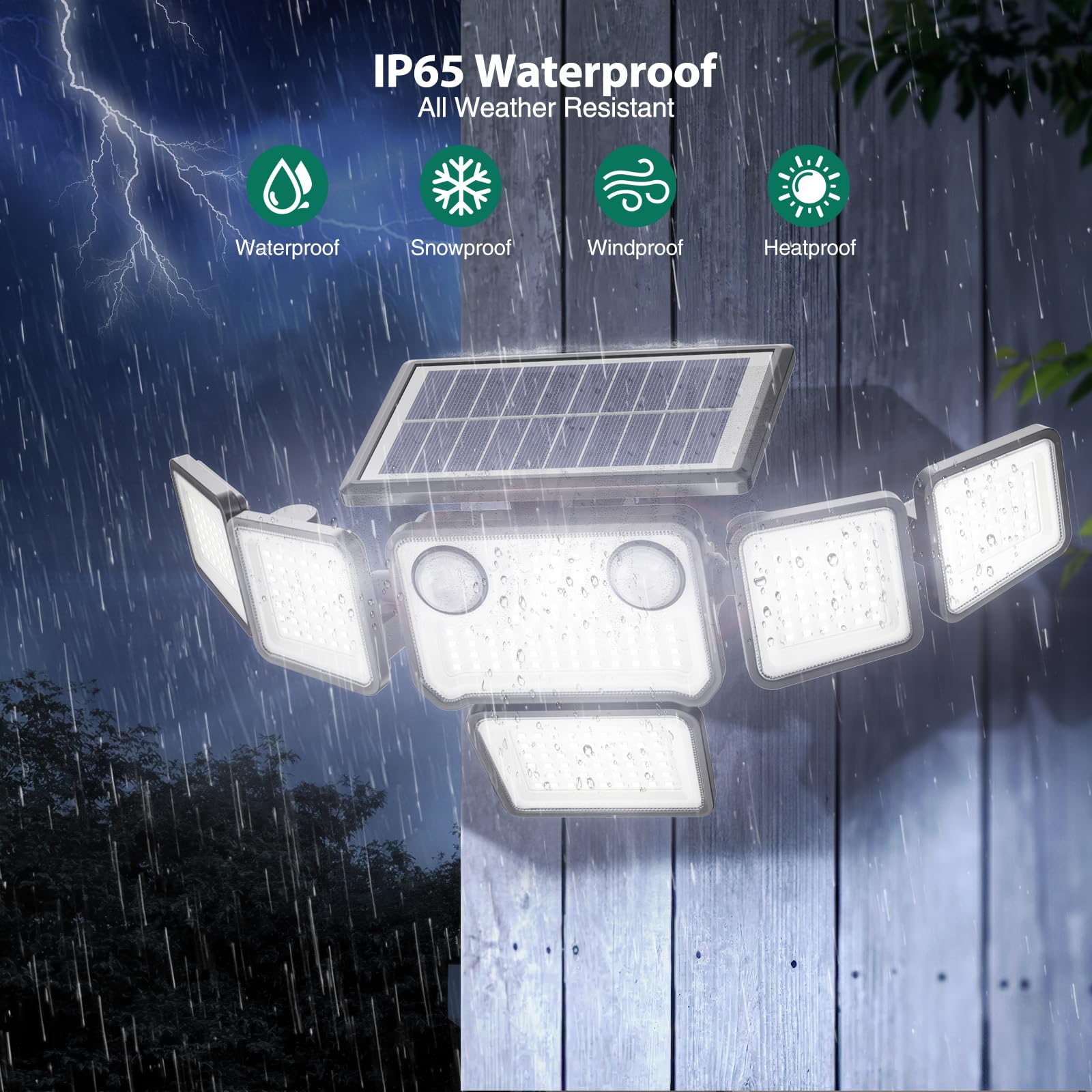Omibee solar lights 360-degree beam covers large areas.