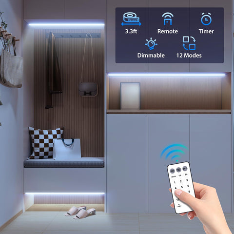 OMIKA adhesive-backed LED strip staying secure on multiple surfaces