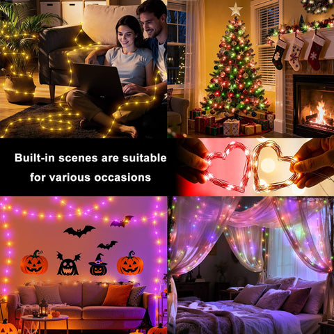 OMIKA bedroom decor string lights create intimate soft glow