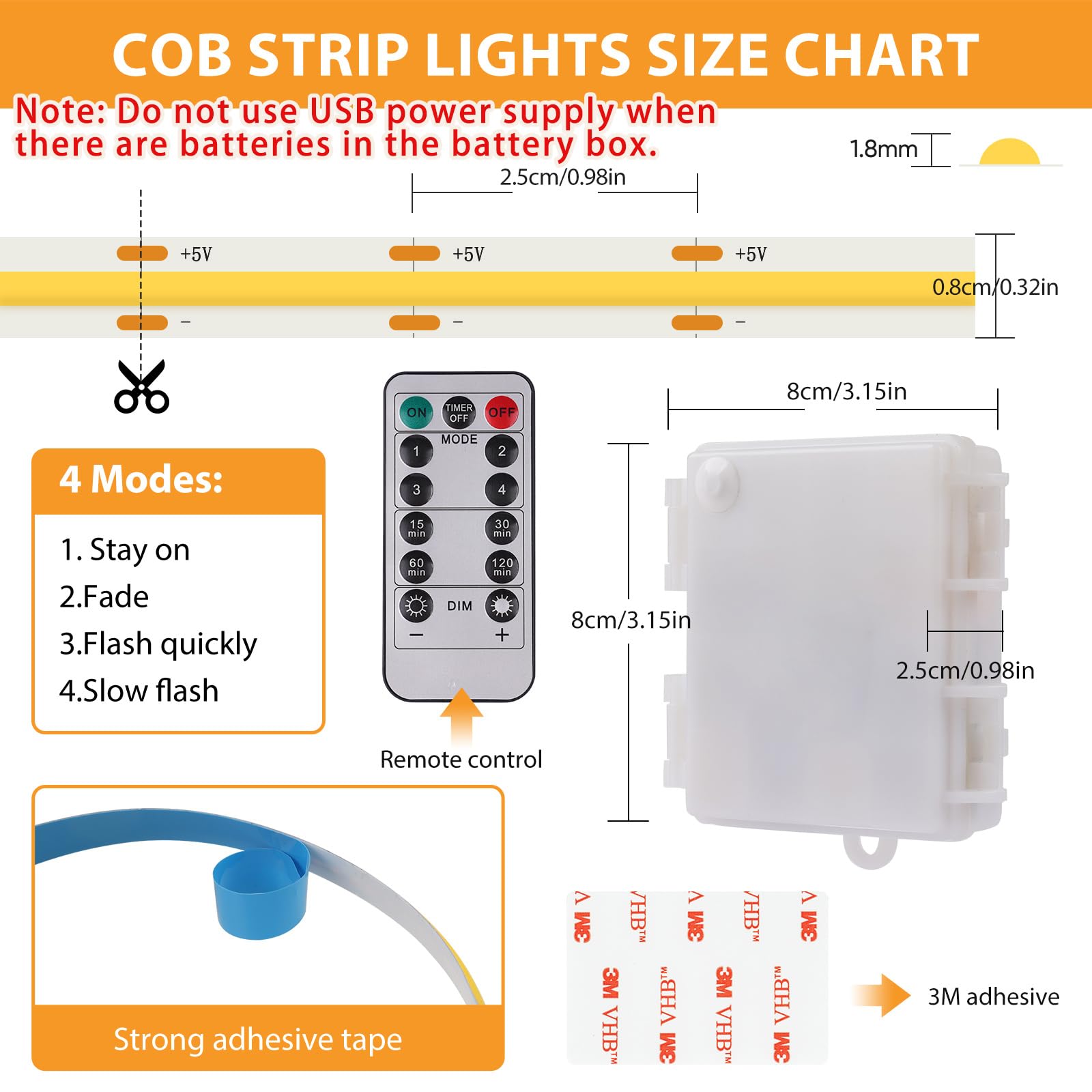 OMIKA COB LED strip cuttable to fit shelves