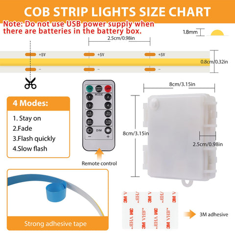 OMIKA COB LED strip cuttable to fit shelves
