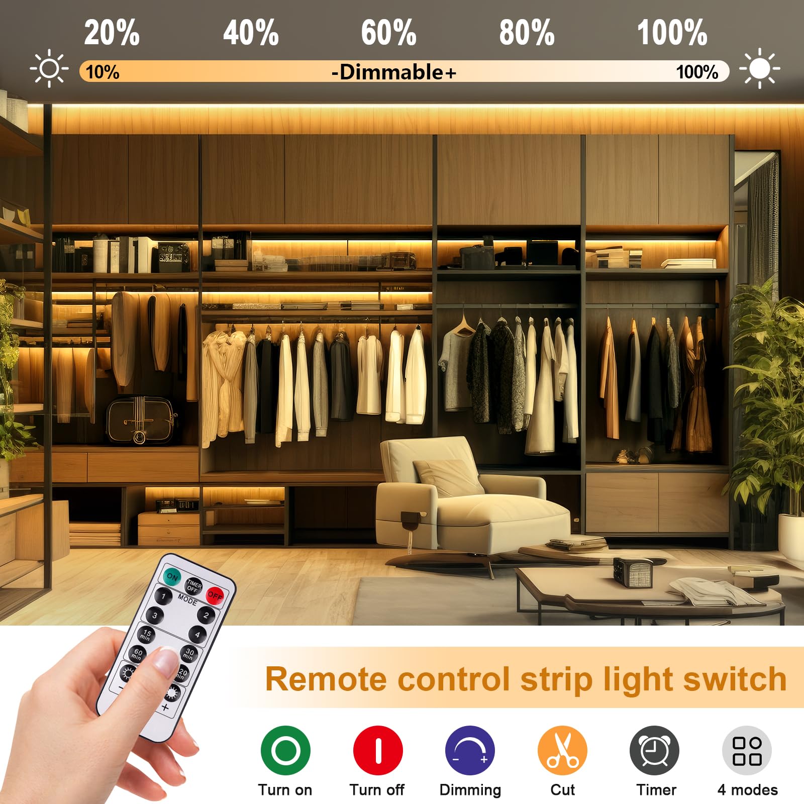OMIKA COB LED strip dimmable lighting for mood control