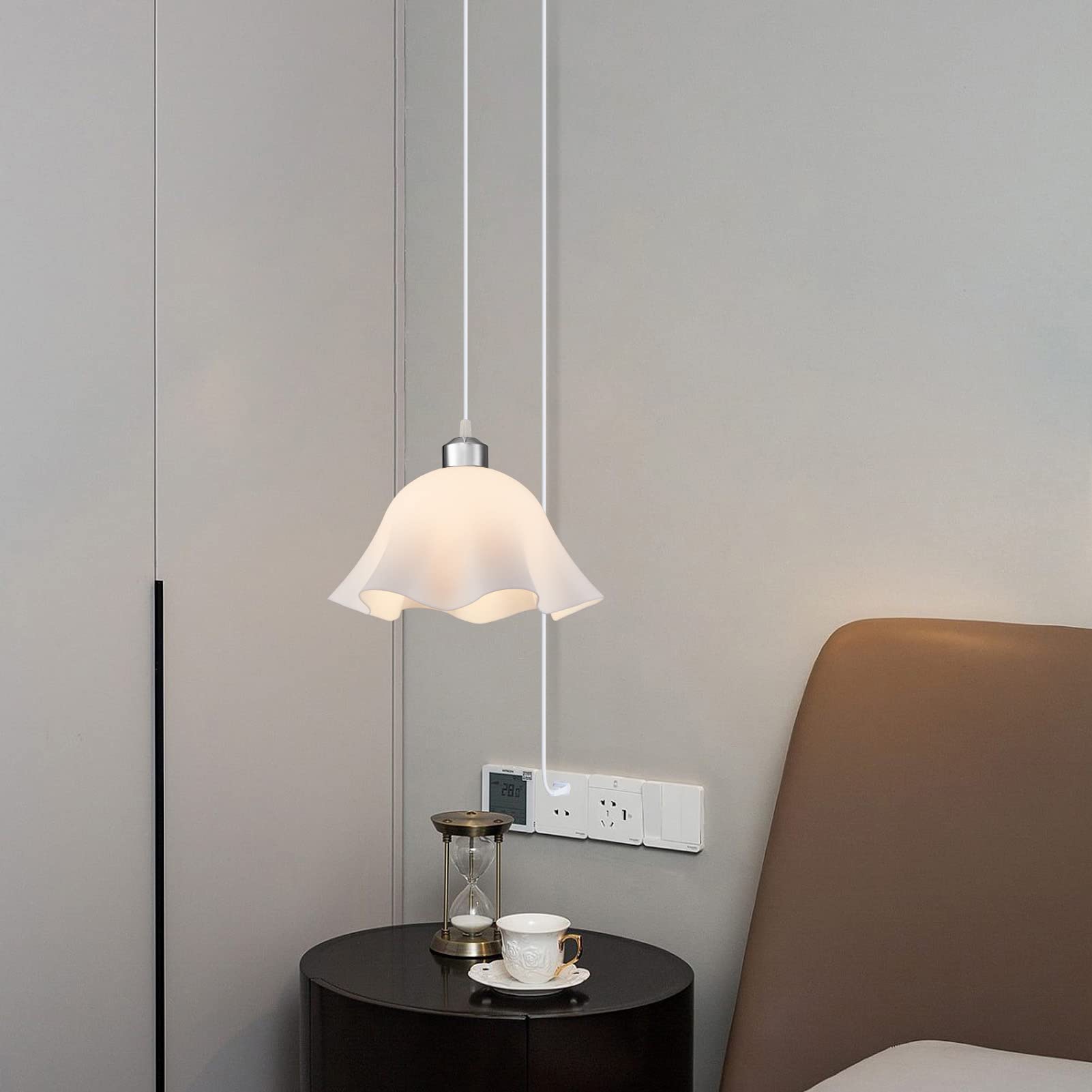 OmiSun plug-in pendant light with 15ft cord and switch ideal for flexible placement.