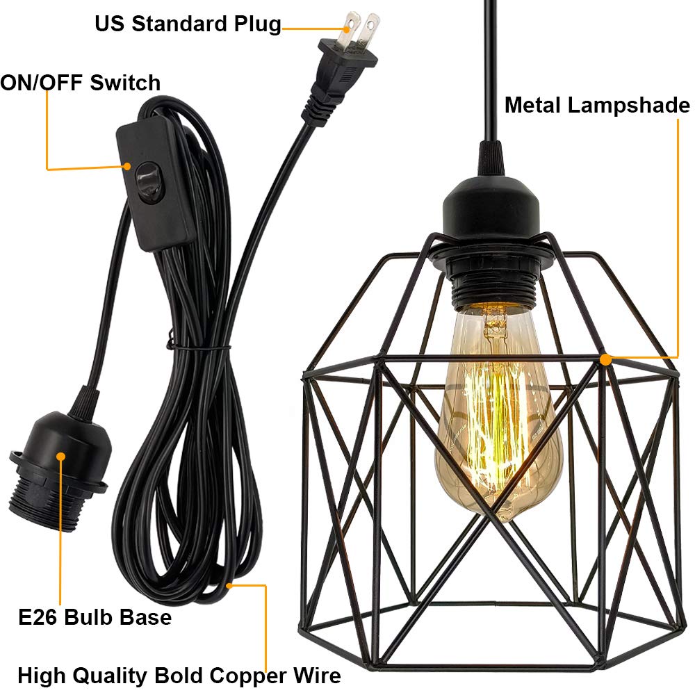 OmiSun plug-in pendant with on/off switch for simple control