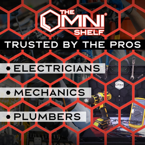 The OmniShelf deep shelf for tools holds gear securely.