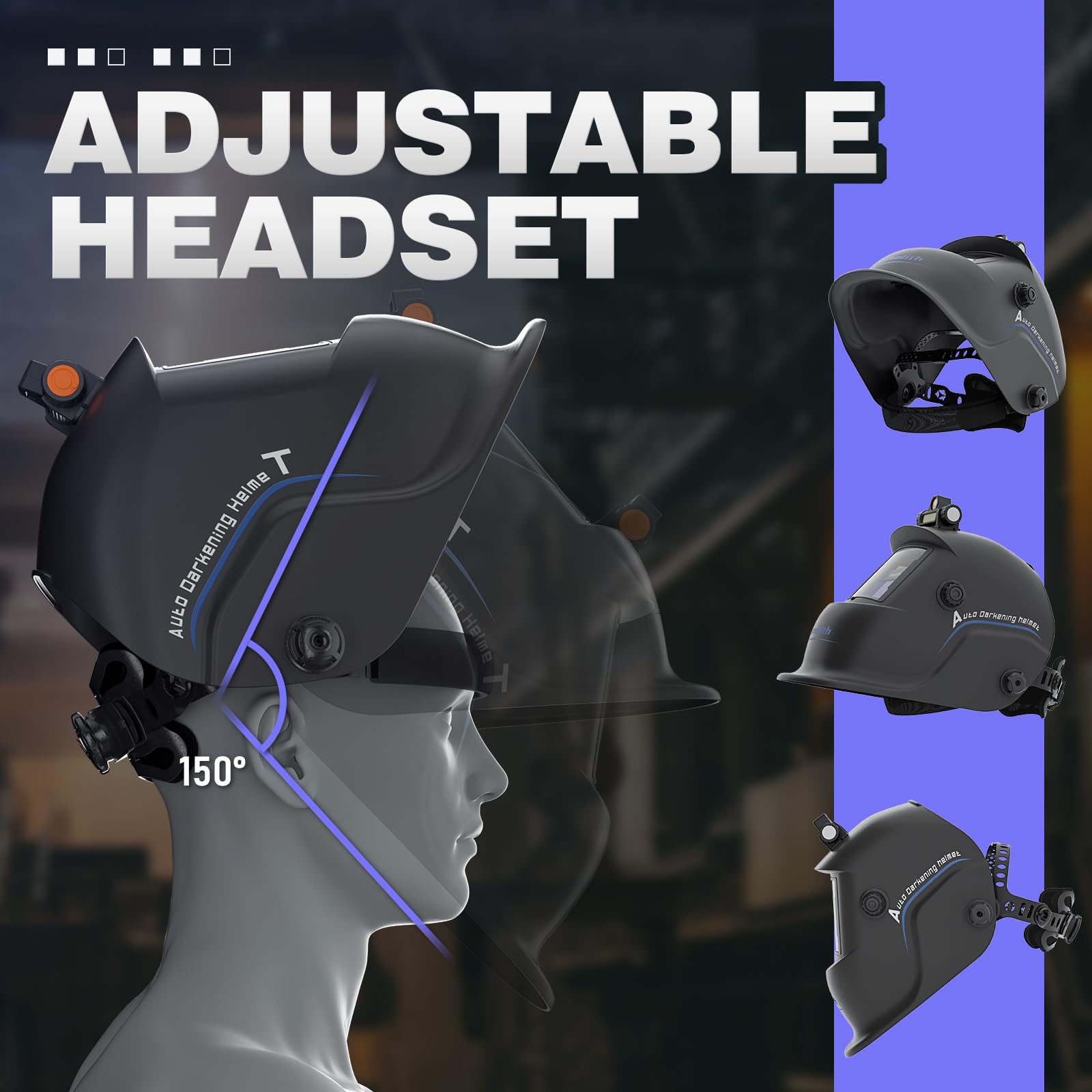 Omolith hood versatile for TIG, MIG, MMA, plasma, and grinding tasks
