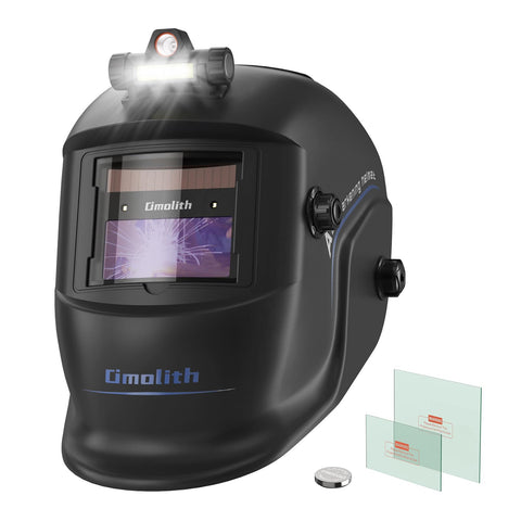 Omolith welding helmet with a large view for precise TIG and MIG work