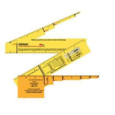 Omron Gotcha Stick with four-segment distance scale for quick measurements and layout planning.