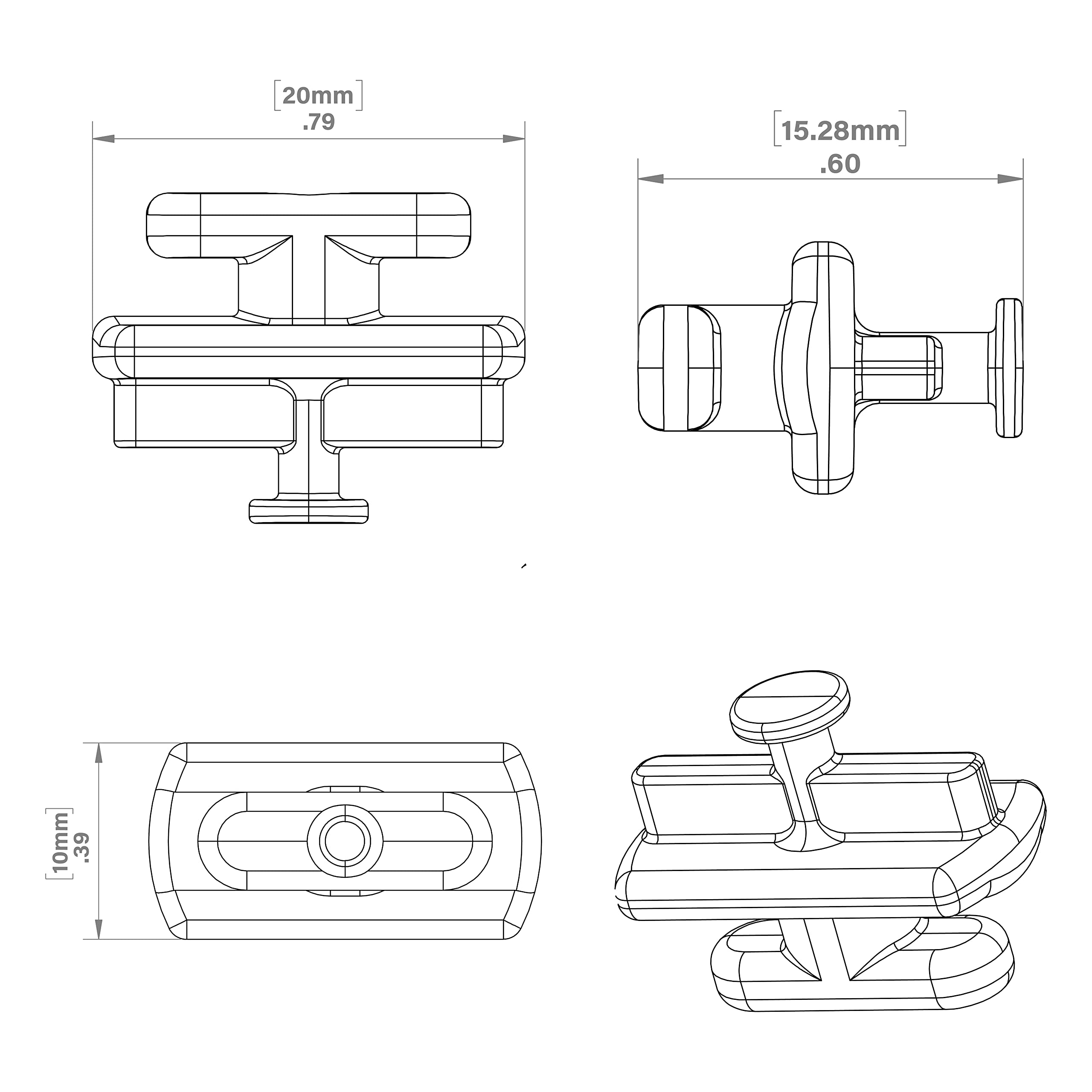 Compatible with On-Q brackets AC1050 AC1052-CC and AC1060